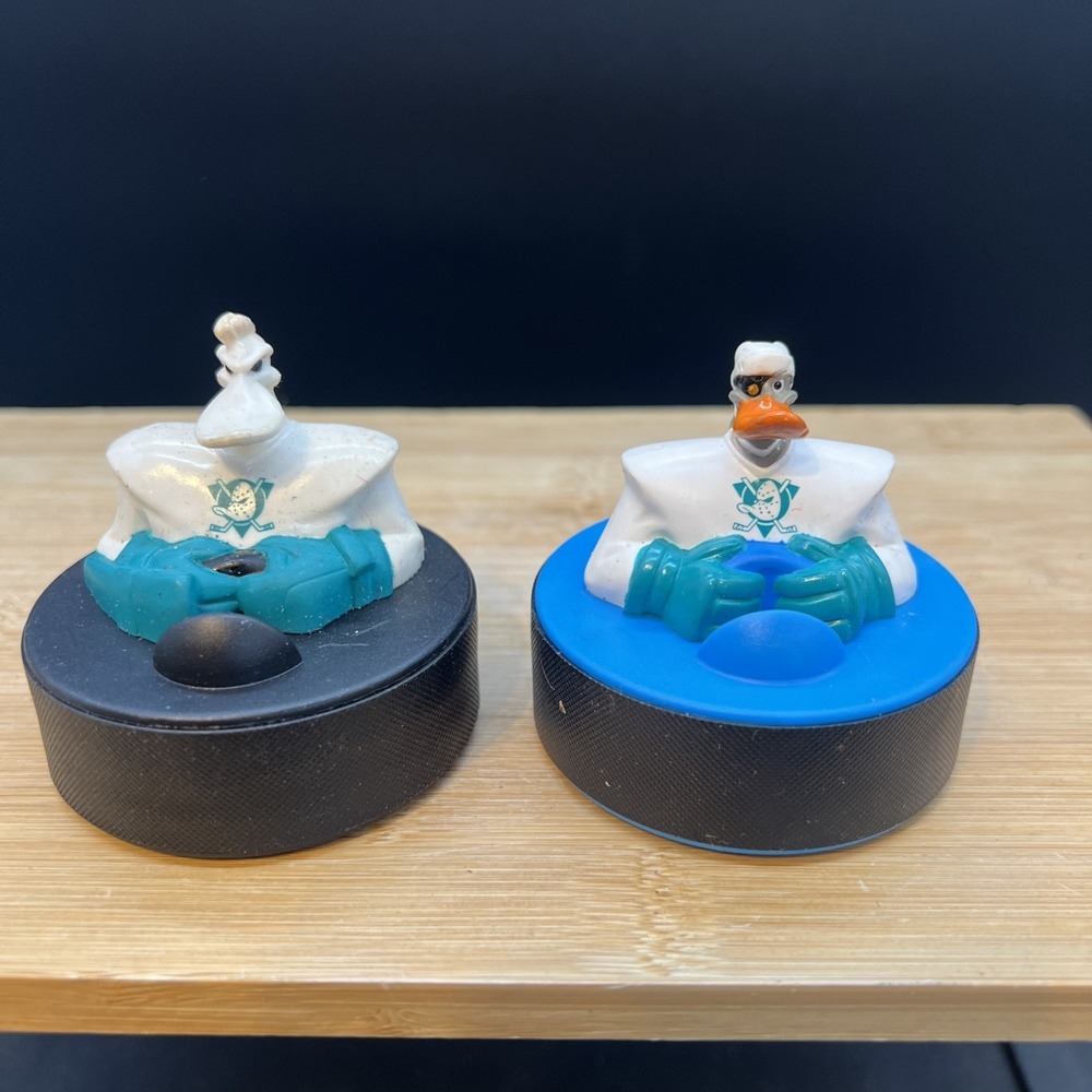 McDonalds Disney Mighty Ducks Hockey Pucks Happy Meal Toys 90s - Lot of 2